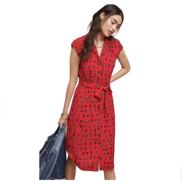 Anthropologie Dresses & Skirts - Colloquial Short Sleeved Shirtdress from Anthroplogie Great Condition Size 14